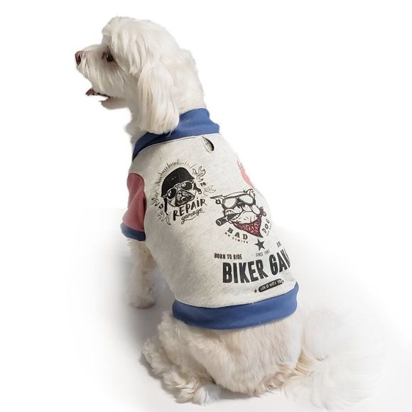 Dog~ Puppy French Color Block  BIKER Tee Shirt Various Sizes - Picture 1 of 5